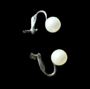 Faux Pearl Screw Back Earrings